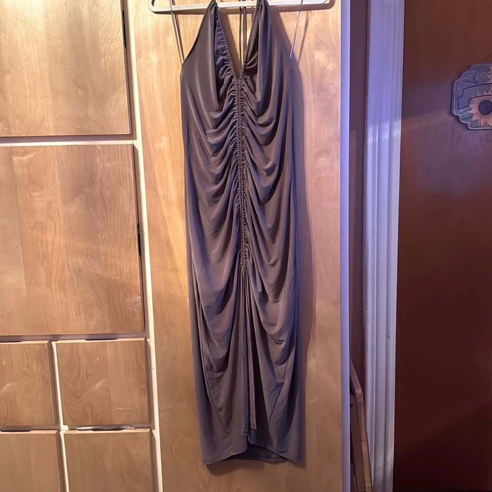ZARA Ruched HalterMaxi Dress NWT Size Large